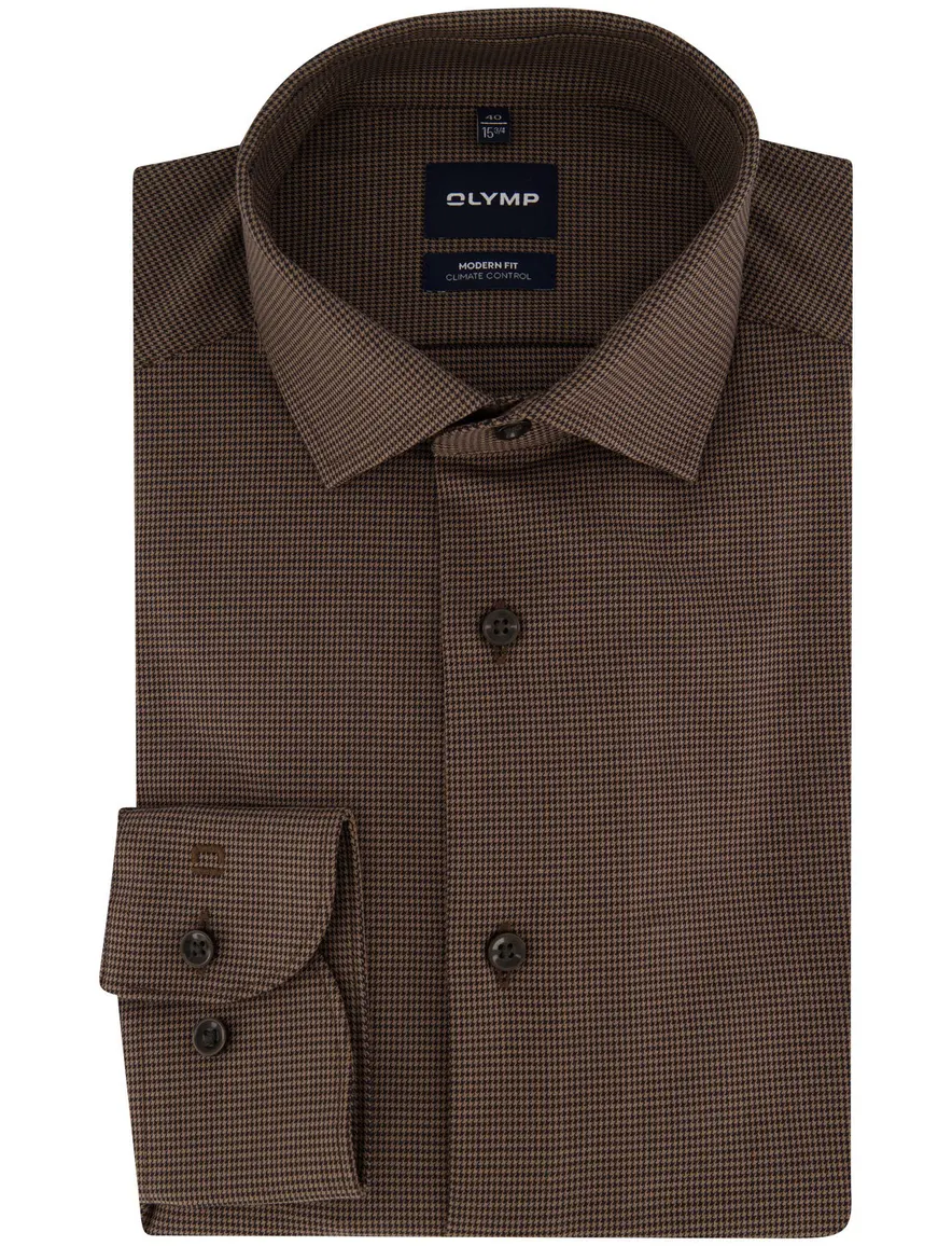 Overhemd Olymp bruin Shirt dress ml 7