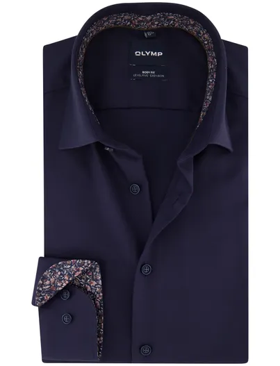 Olymp Overhemd Olymp donkerblauw slim fit