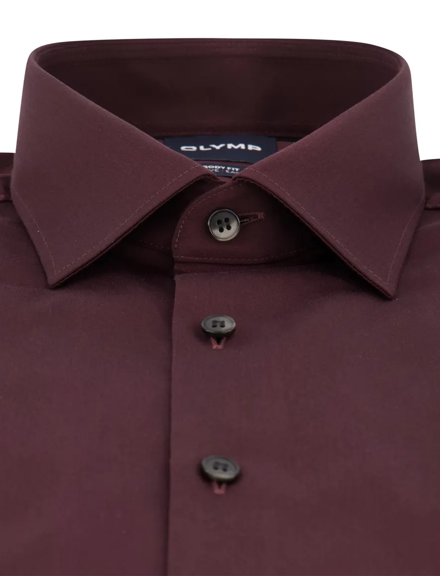 Olymp overhemd aubergine effen