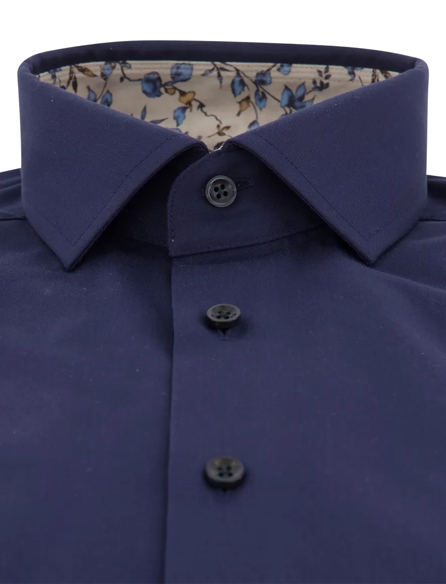 Olymp overhemd donkerblauw effen strijkvrij Luxor Modern Fit