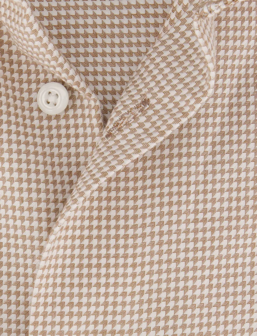 Overhemden Olymp beige geprint
