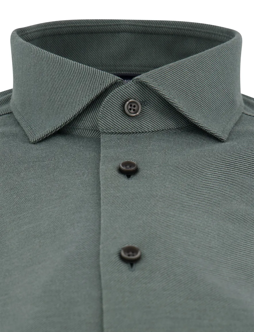 Olymp overhemd groen knitted