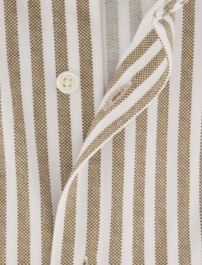 Overhemd Olymp bruin Japanese Knitted stretch