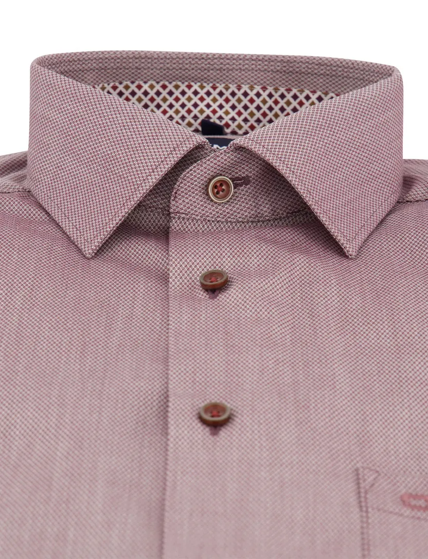 Overhemd Olymp bordeaux semi-wide spread boord