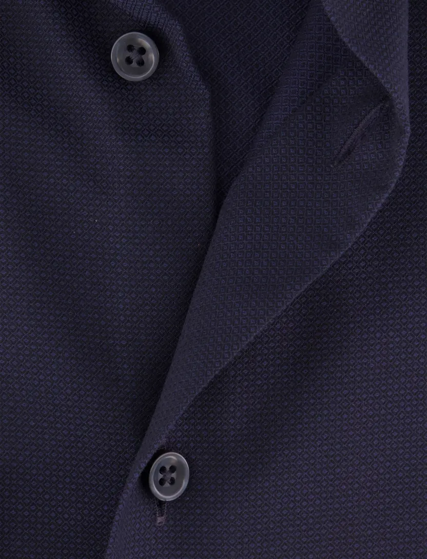 Overhemd Olymp donkerblauw strijkvrij geprint