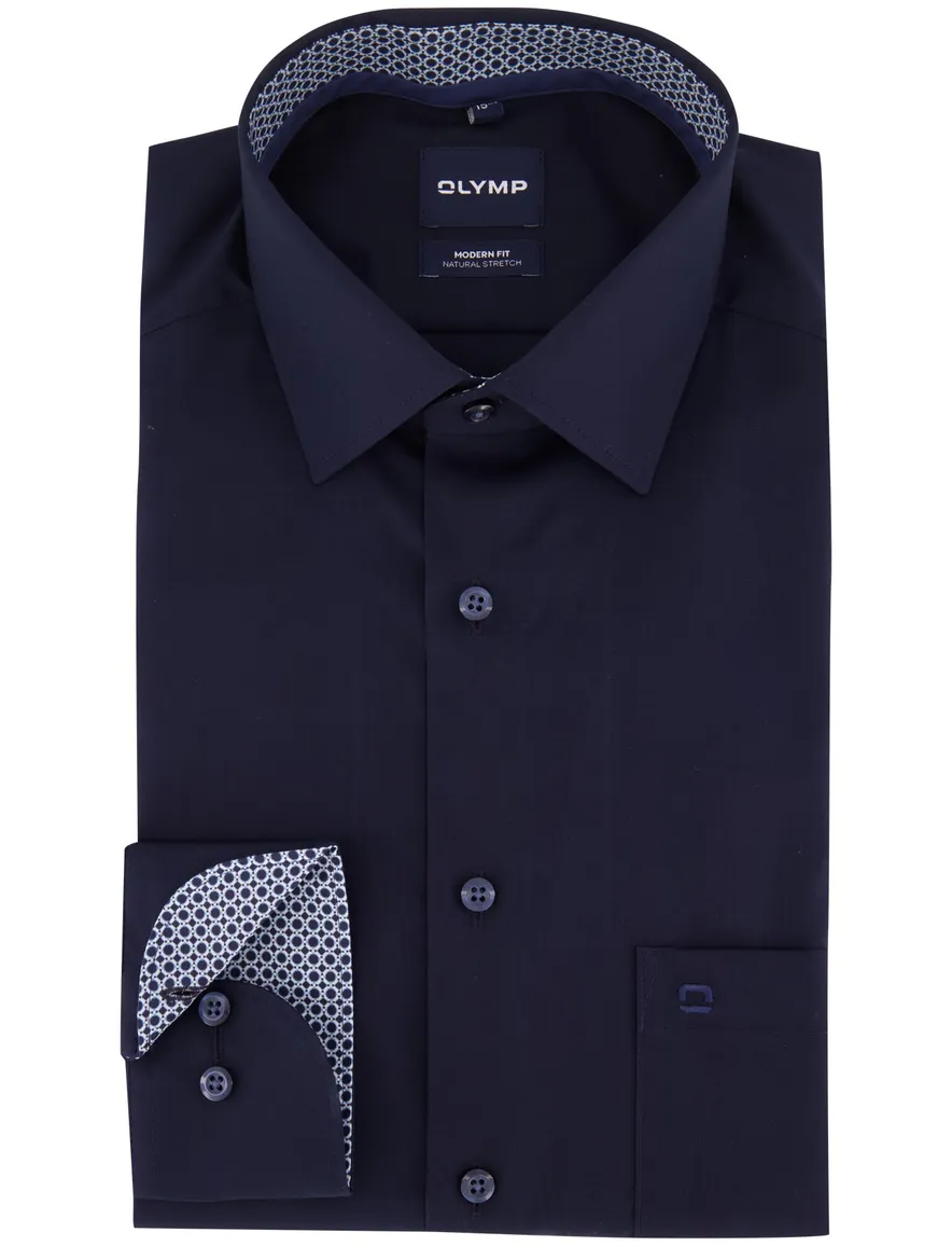Overhemd Olymp donkerblauw Shirt dress ml 7