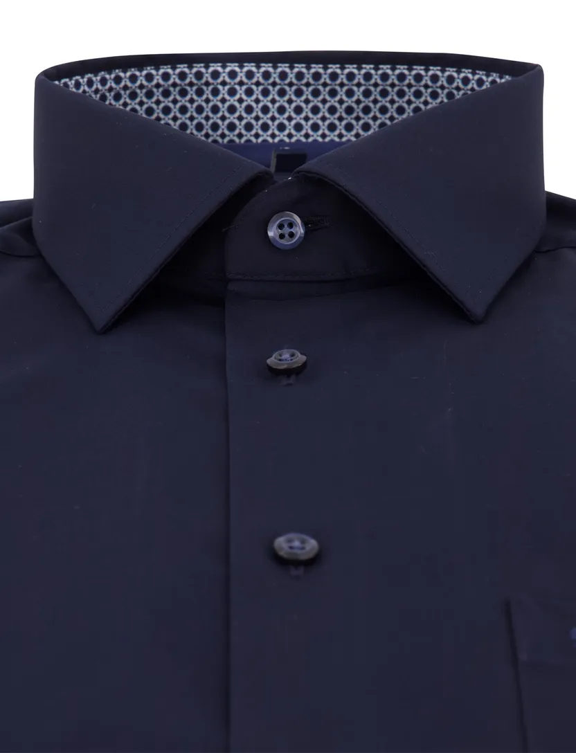 Overhemd Olymp donkerblauw stretch