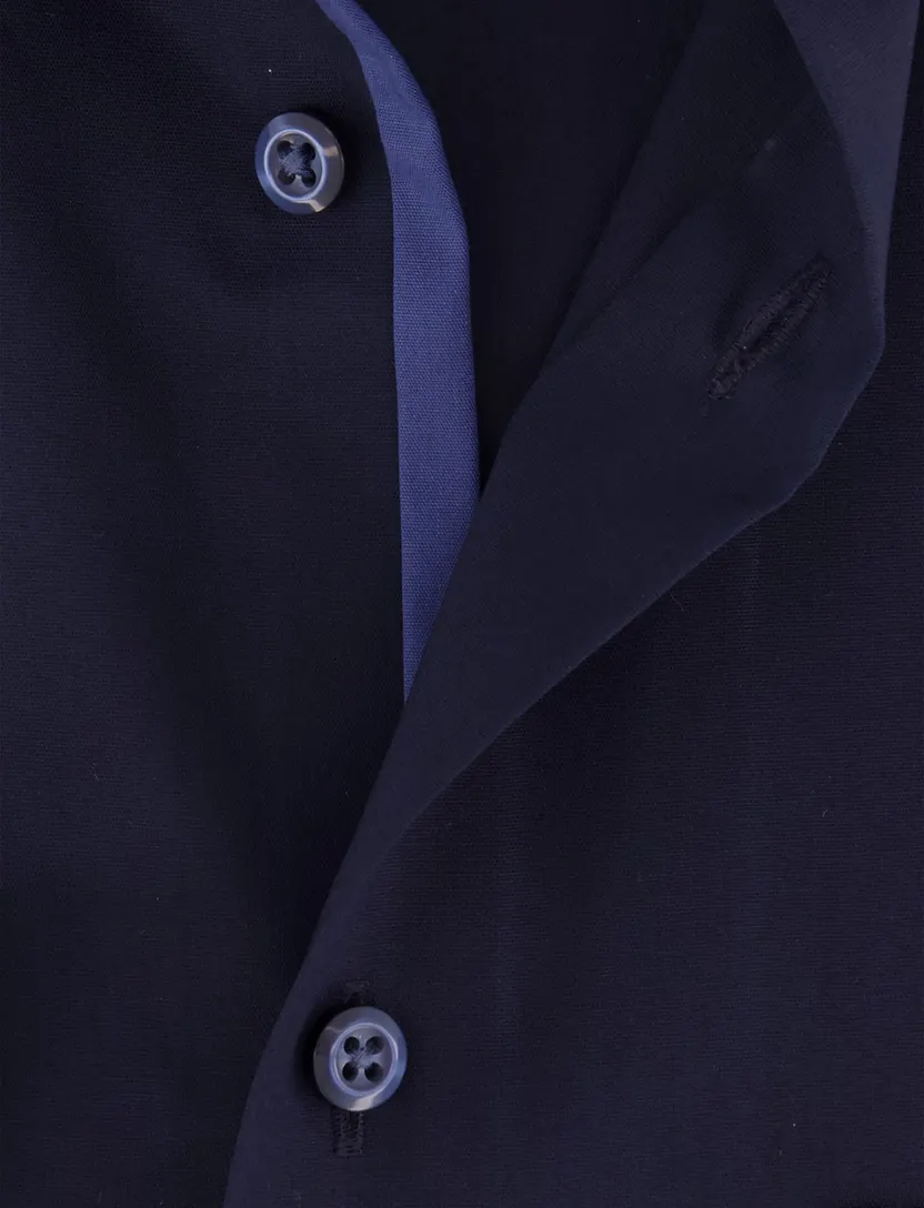 Overhemd Olymp donkerblauw stretch