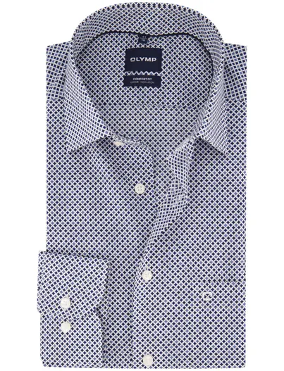 Olymp Olymp overhemd blauw geprint