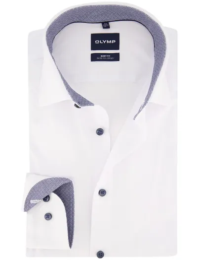 Olymp Overhemd Olymp wit Body Fit 24/seven Jersey