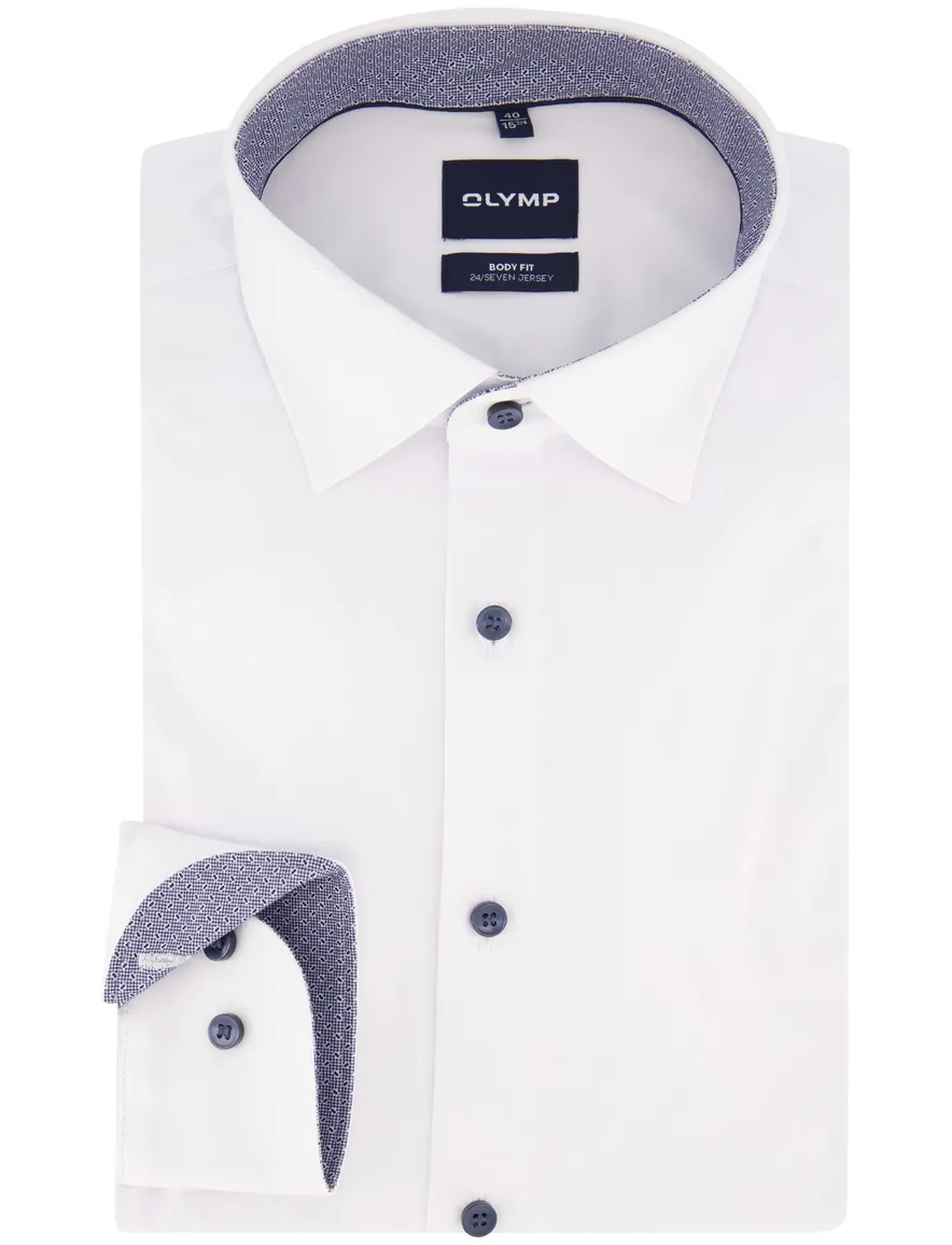 Olymp overhemd wit Body Fit 24/seven Jersey