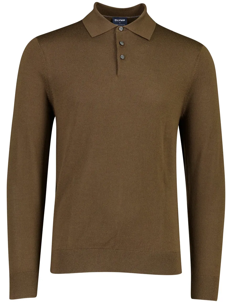 Olymp polo effen bruin