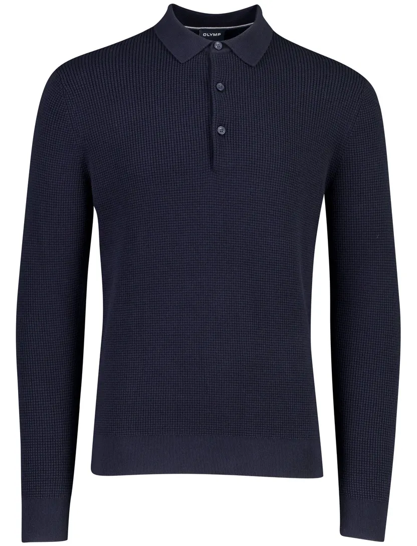 Poloshirt Olymp donkerblauw structuur