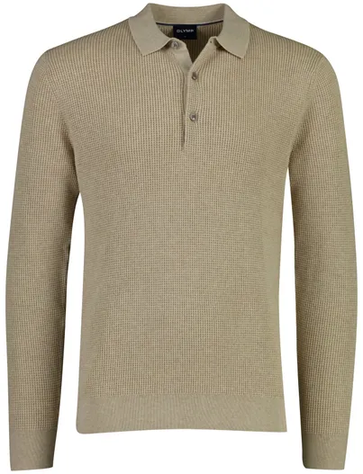 Olymp Poloshirt Olymp beige katoen