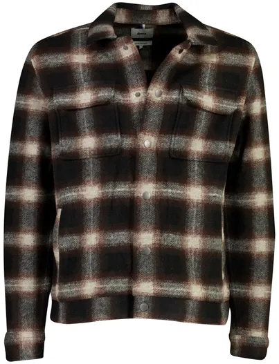 Brax Overshirt Brax bruin geruit met borstzak