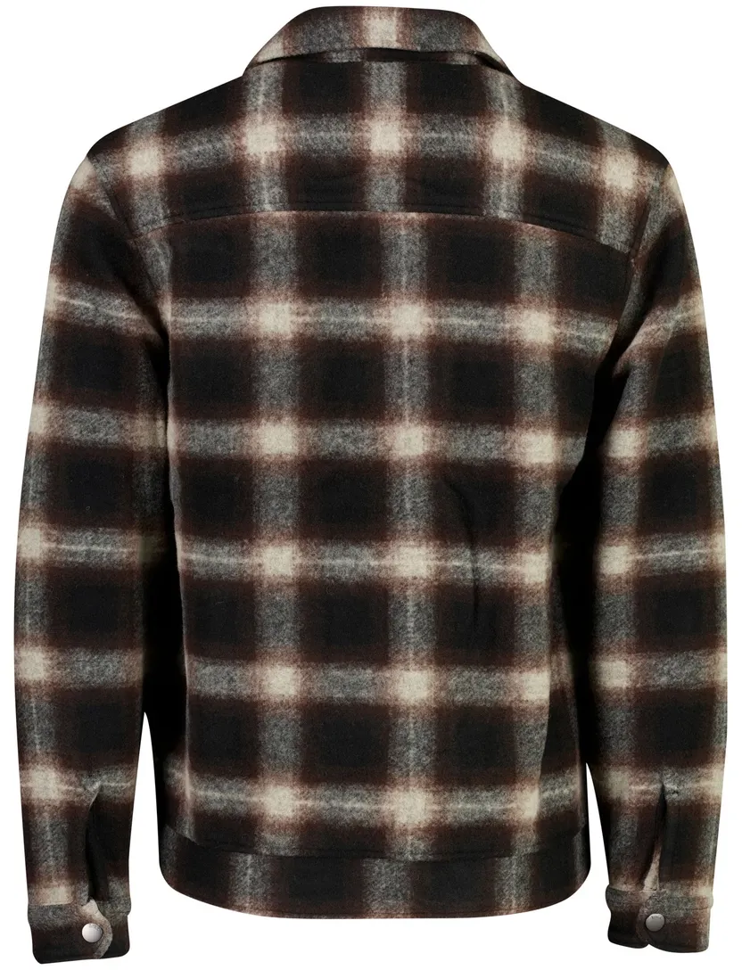 Overshirt Brax bruin geruit met borstzak