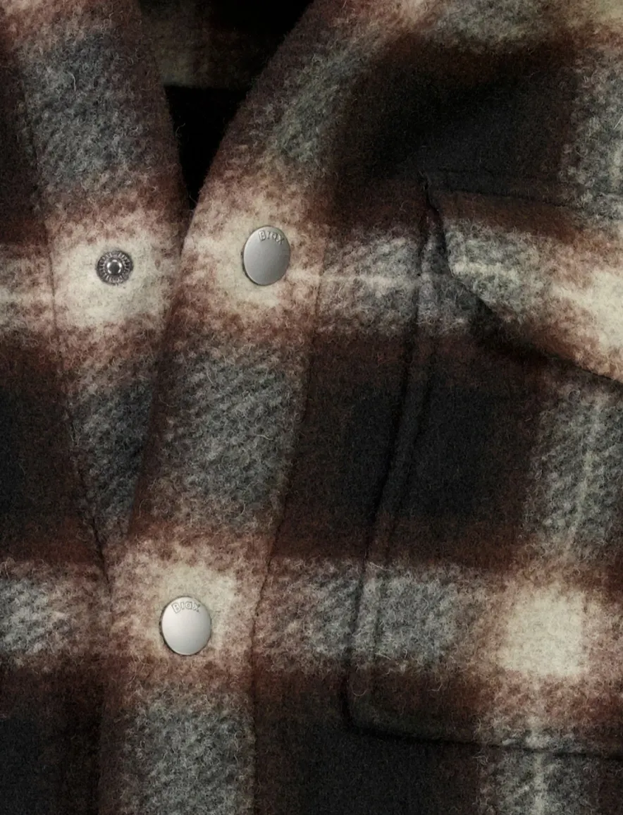 Brax overshirt bruin geruit met borstzak