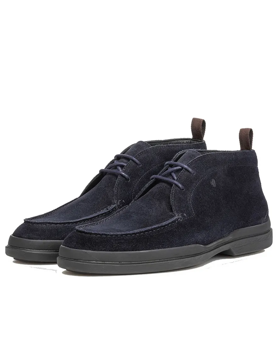 Floris van Bommel veterschoenen donkerblauw suède