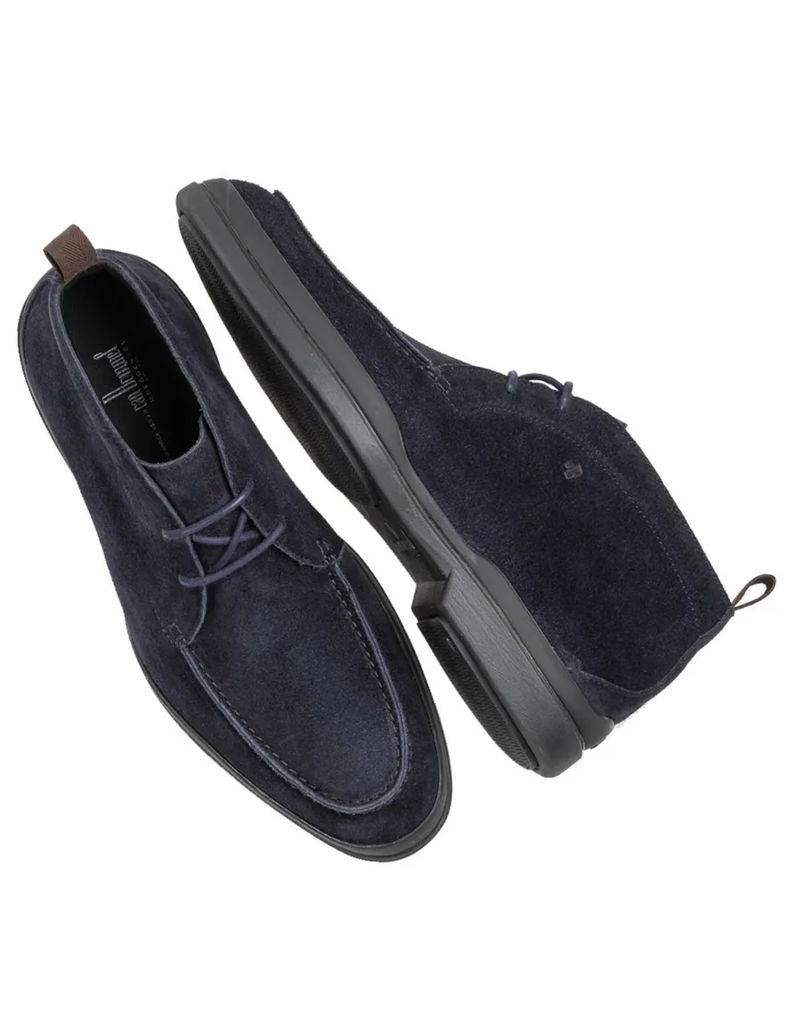 Floris van Bommel veterschoenen donkerblauw suède