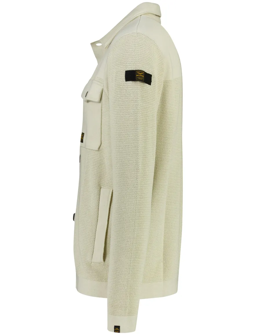 PME Legend overshirt beige structuur met borstzak