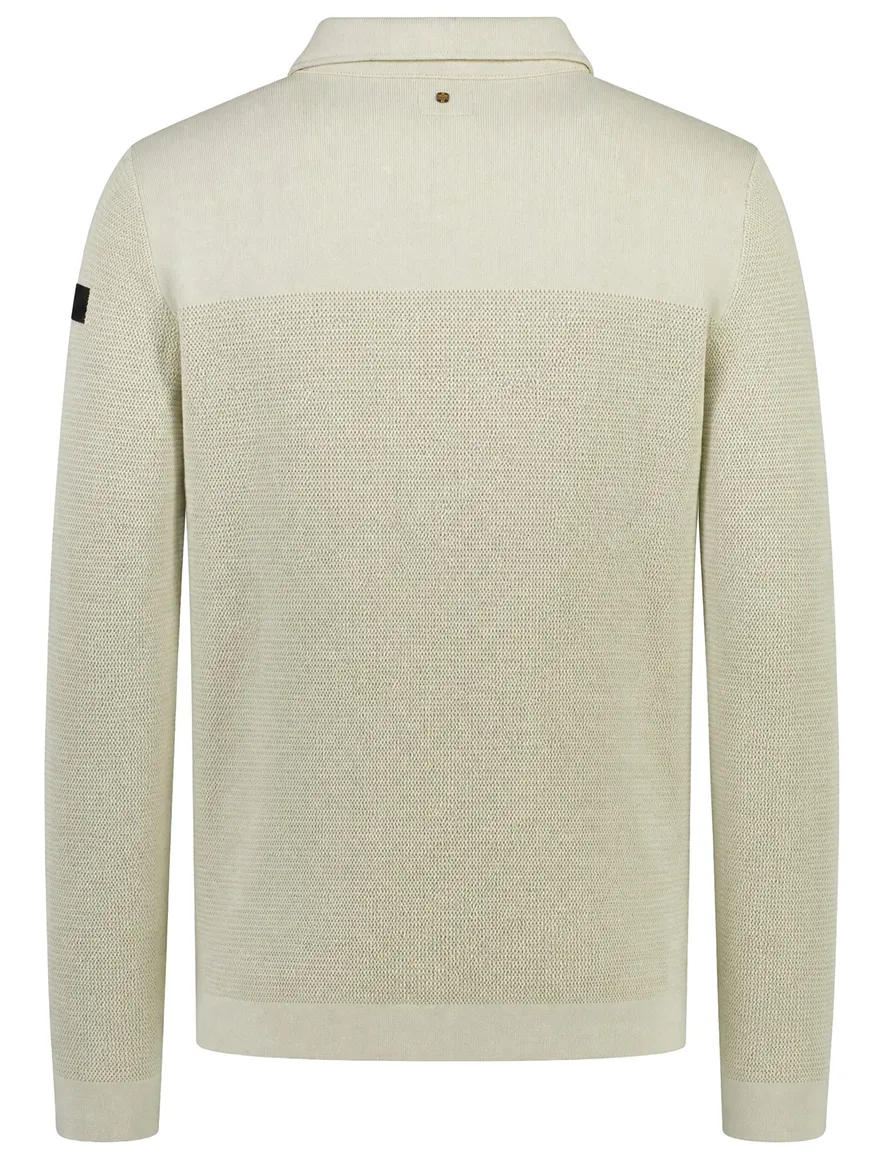 PME Legend overshirt beige structuur met borstzak