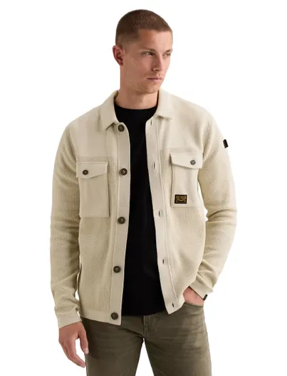 PME Legend PME Legend overshirt beige met borstzak