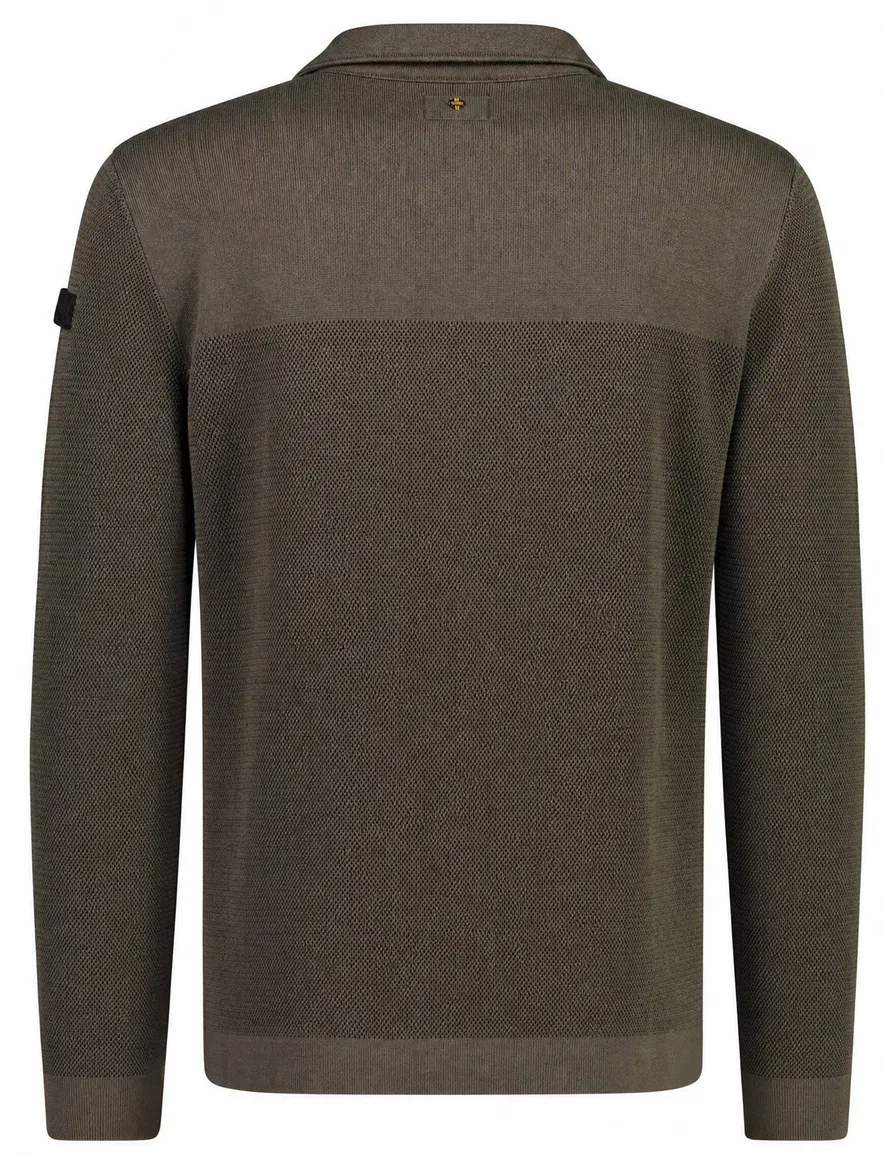 PME Legend overshirt donkergroen met structuur