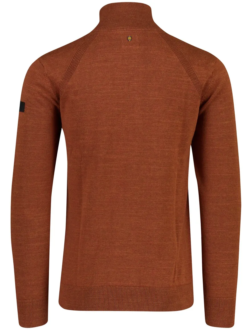 PME Legend trui half zip oranje gemeleerd gebreid