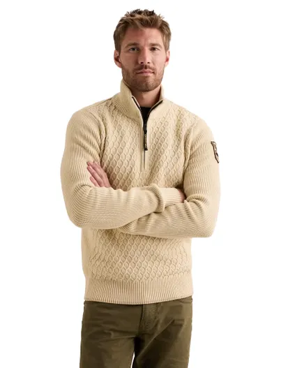 PME Legend PME Legend trui creme grof gebreid