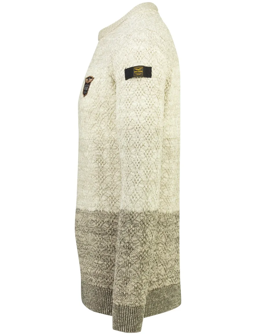 PME Legend trui ronde hals beige gemeleerd