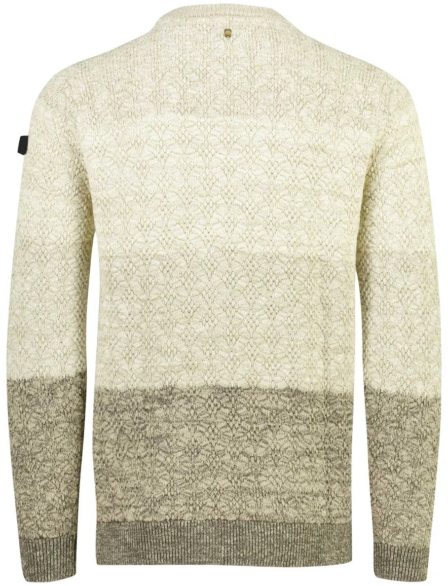 PME Legend trui ronde hals beige gemeleerd