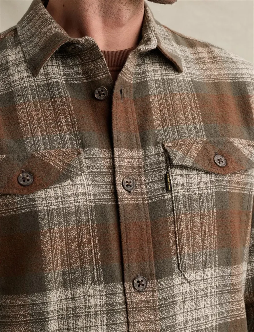 PME Legend overshirt bruin geprint met borstzak