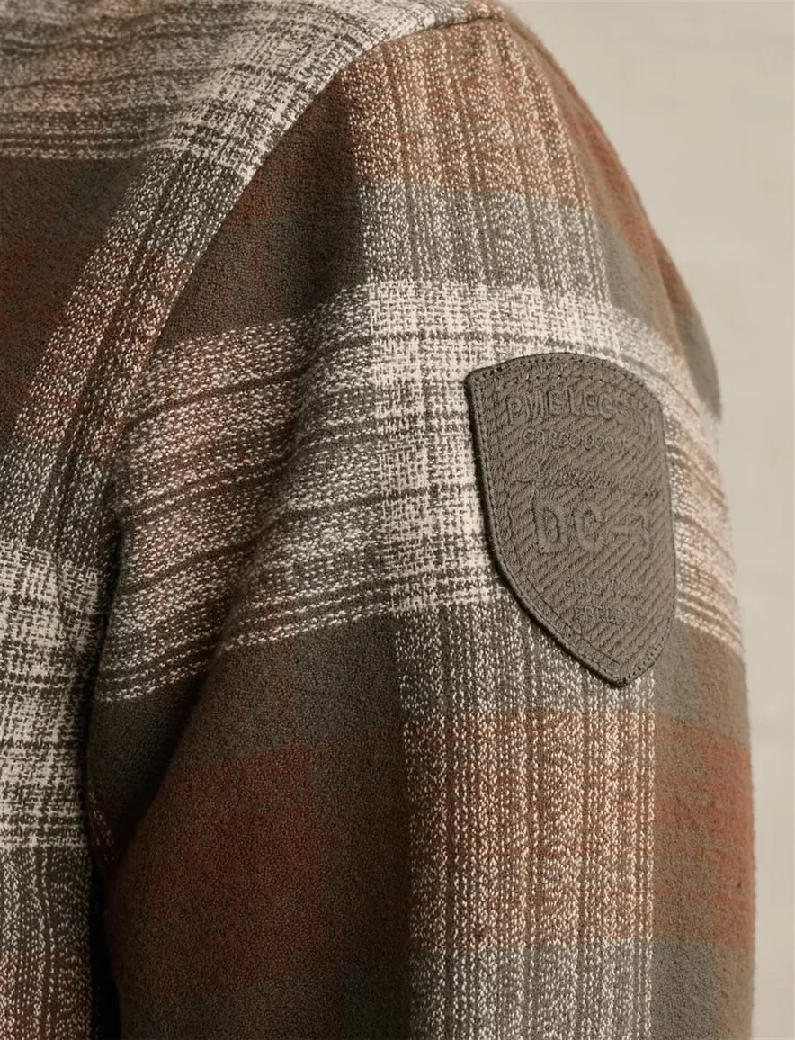 PME Legend overshirt bruin geprint met borstzak