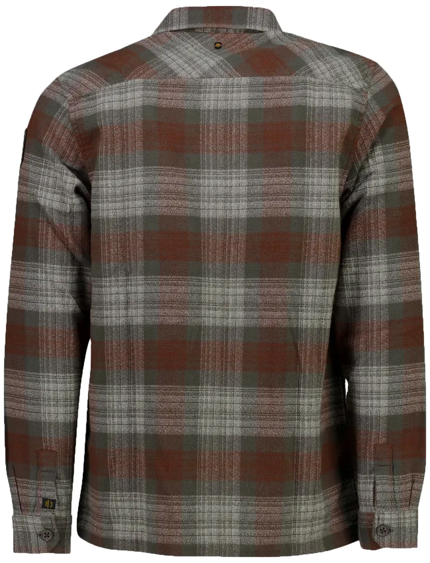 PME Legend overshirt bruin geprint met borstzak