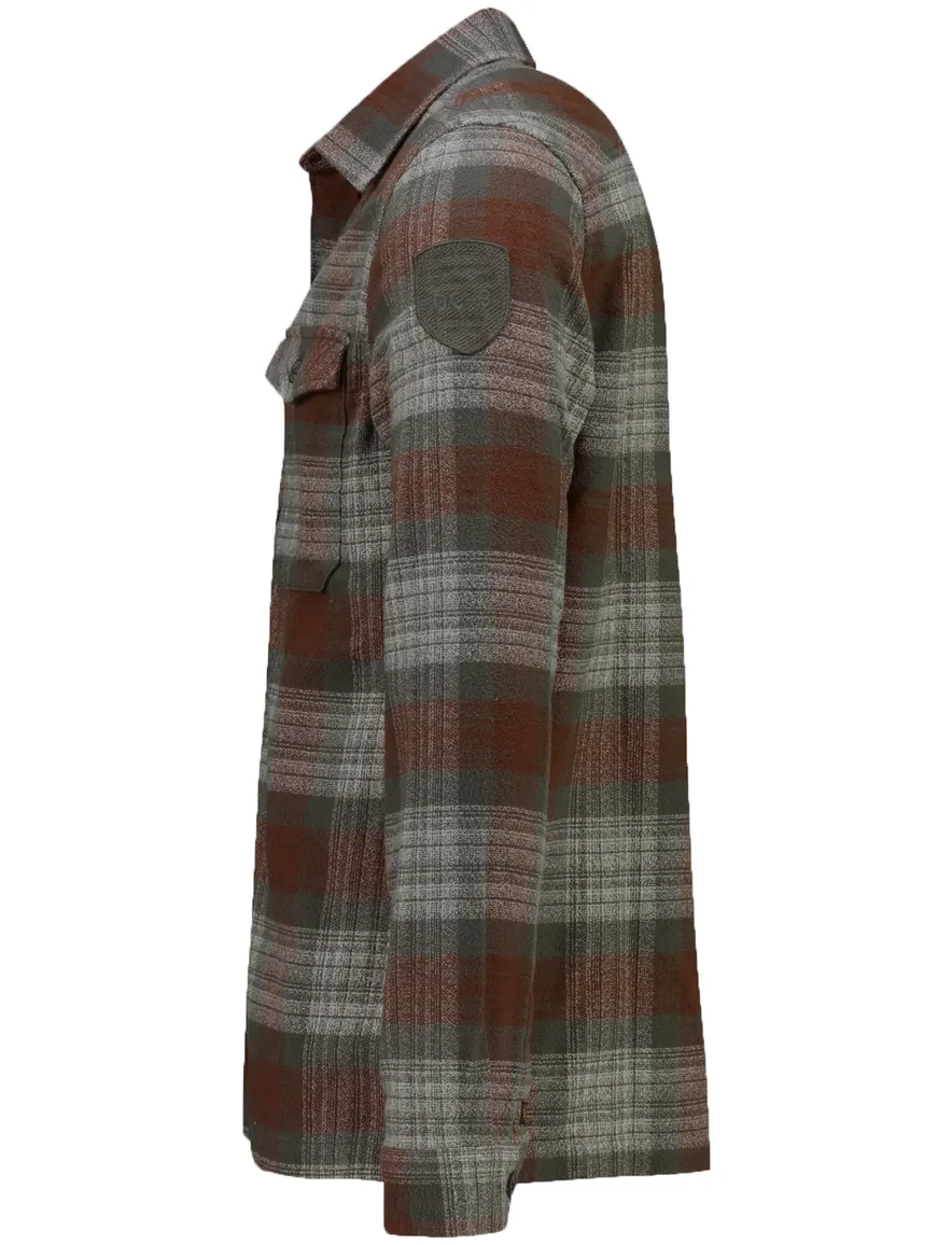 PME Legend overshirt bruin geprint met borstzak