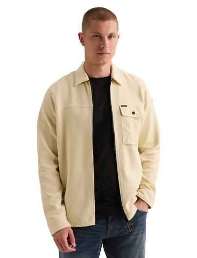 PME Legend PME Legend overshirt crème met borstzak