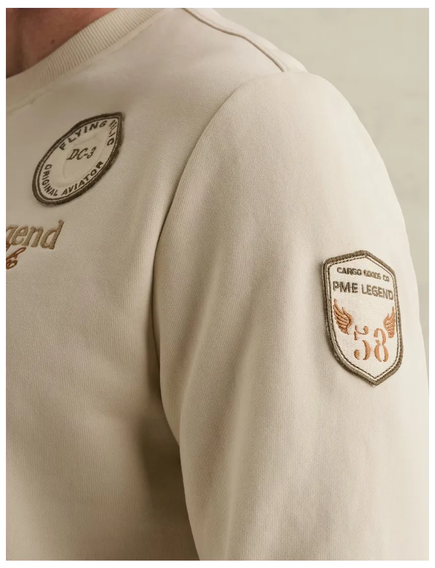 PME Legend sweater ronde hals crème