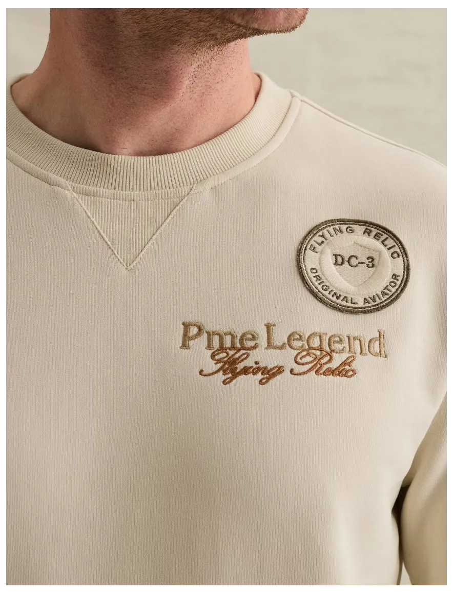 PME Legend sweater ronde hals crème