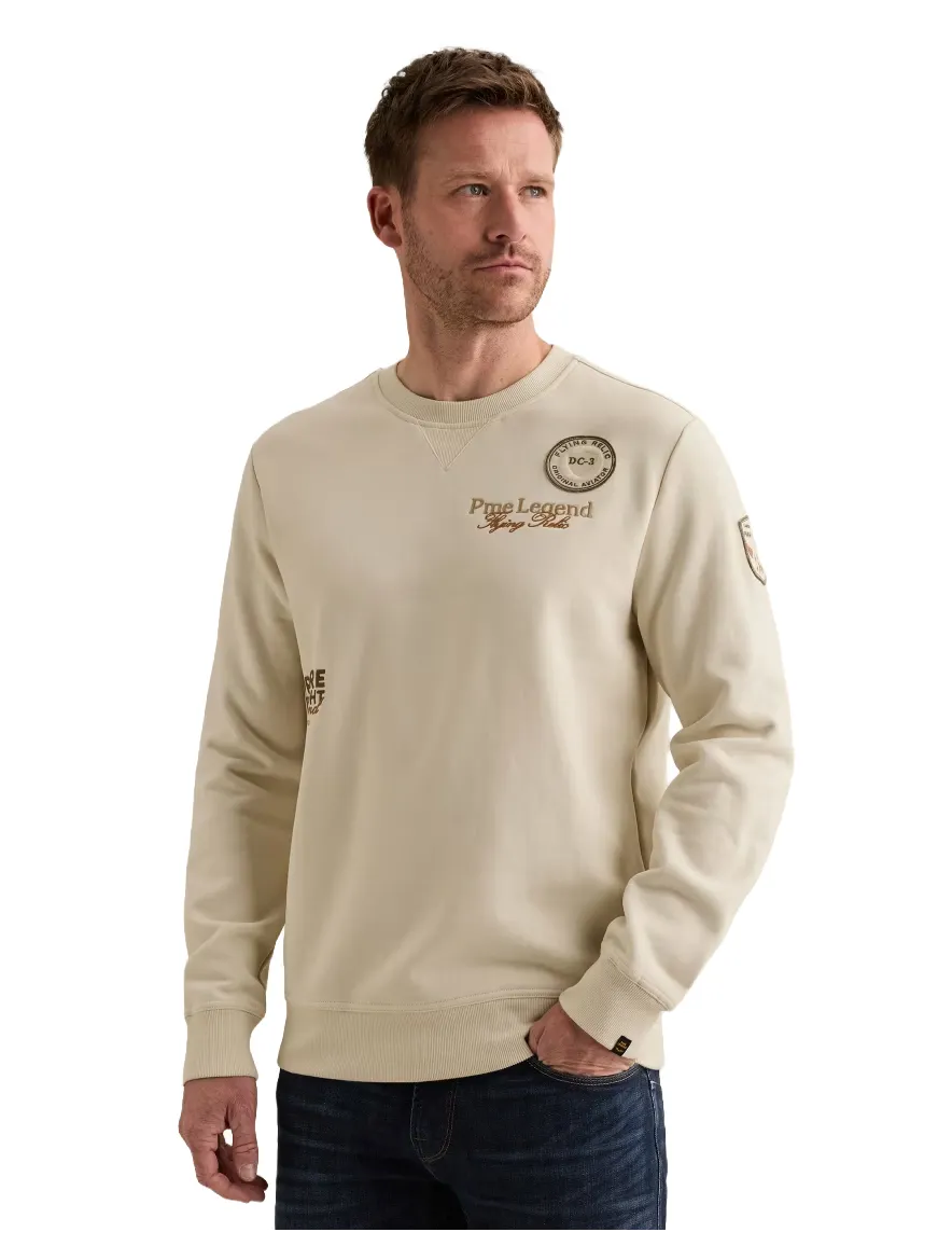 PME Legend sweater ronde hals crème