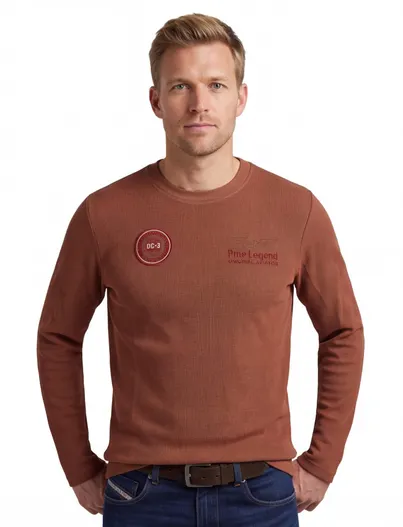 PME Legend Trui PME Legend bruin PTS2609501-Cappuccino