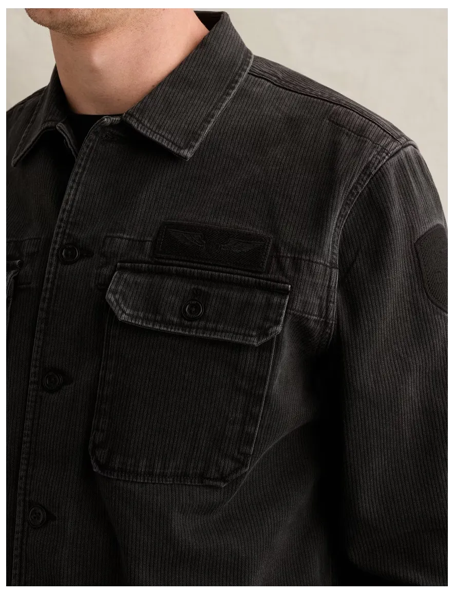 PME Legend overshirt zwart met borstzak