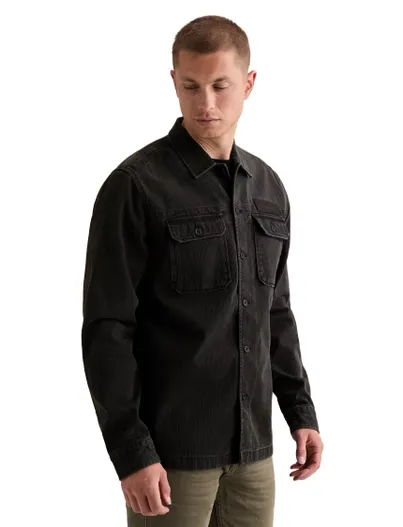 PME Legend PME Legend overshirt zwart met borstzak