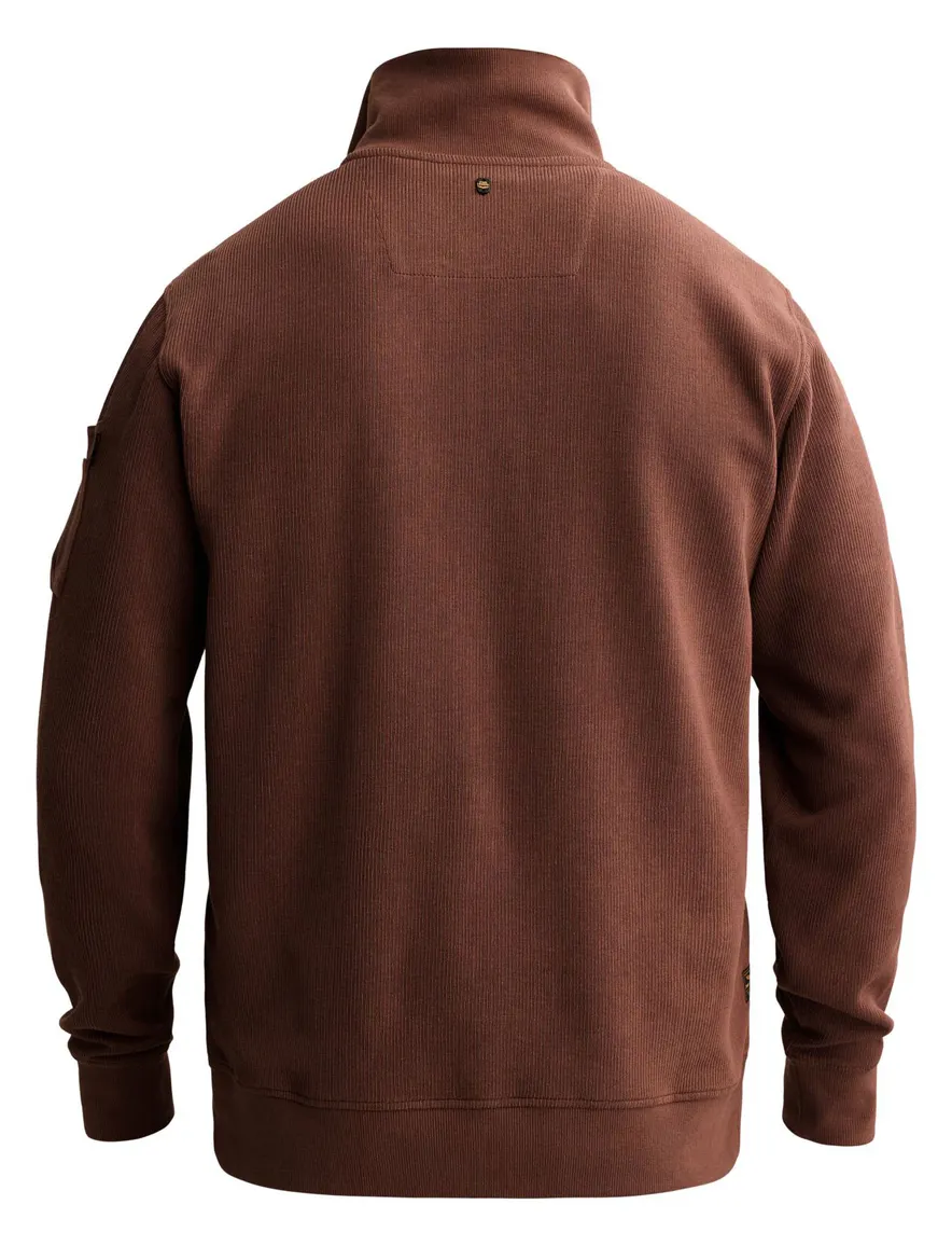 PME Legend trui half zip bruin gebreid