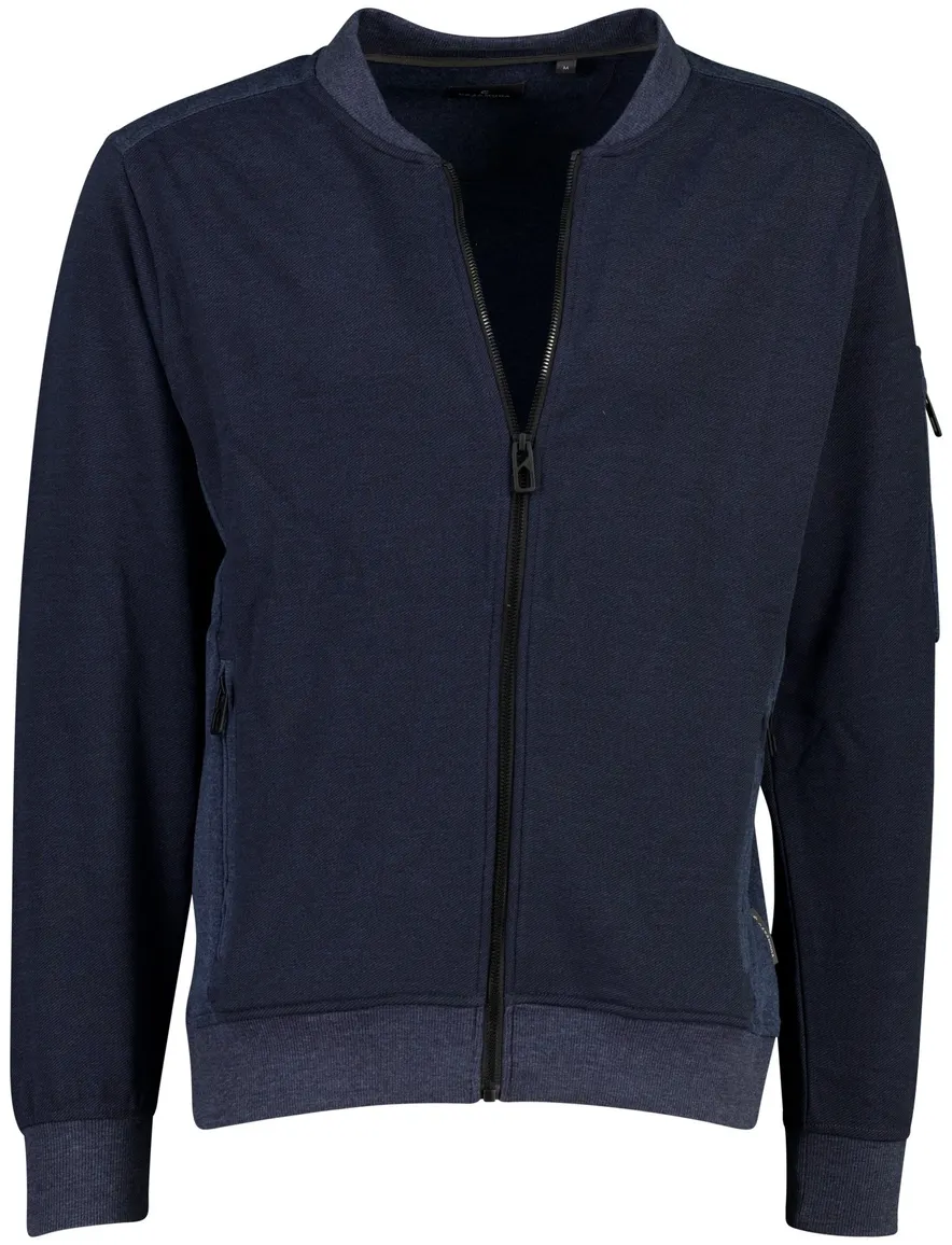 Casa Moda vest donkerblauw rits zakken