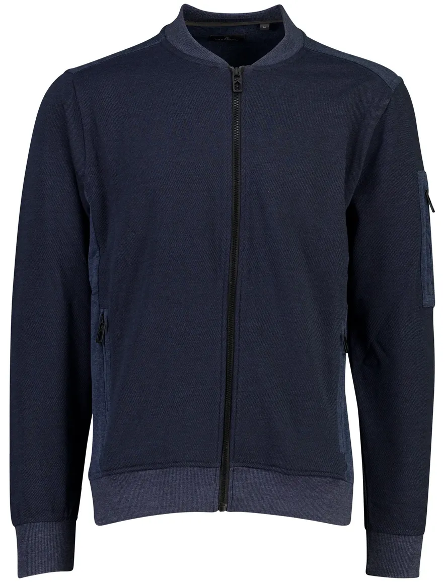 Casa Moda vest donkerblauw rits zakken