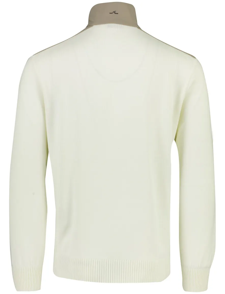 Paul & Shark trui half zip crème gebreid wol