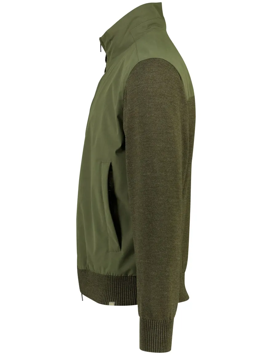 Paul & Shark vest donkergroen gebreid met polyester voorkant