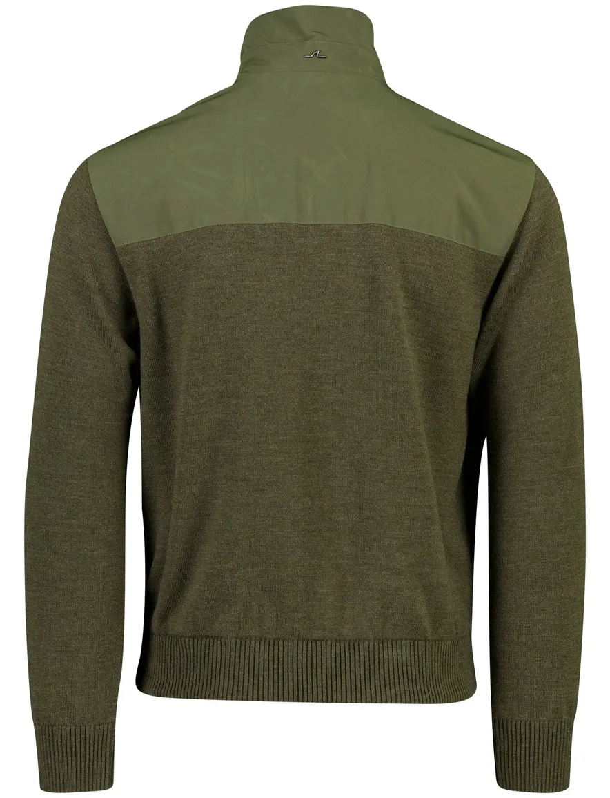 Paul & Shark vest donkergroen gebreid met polyester voorkant