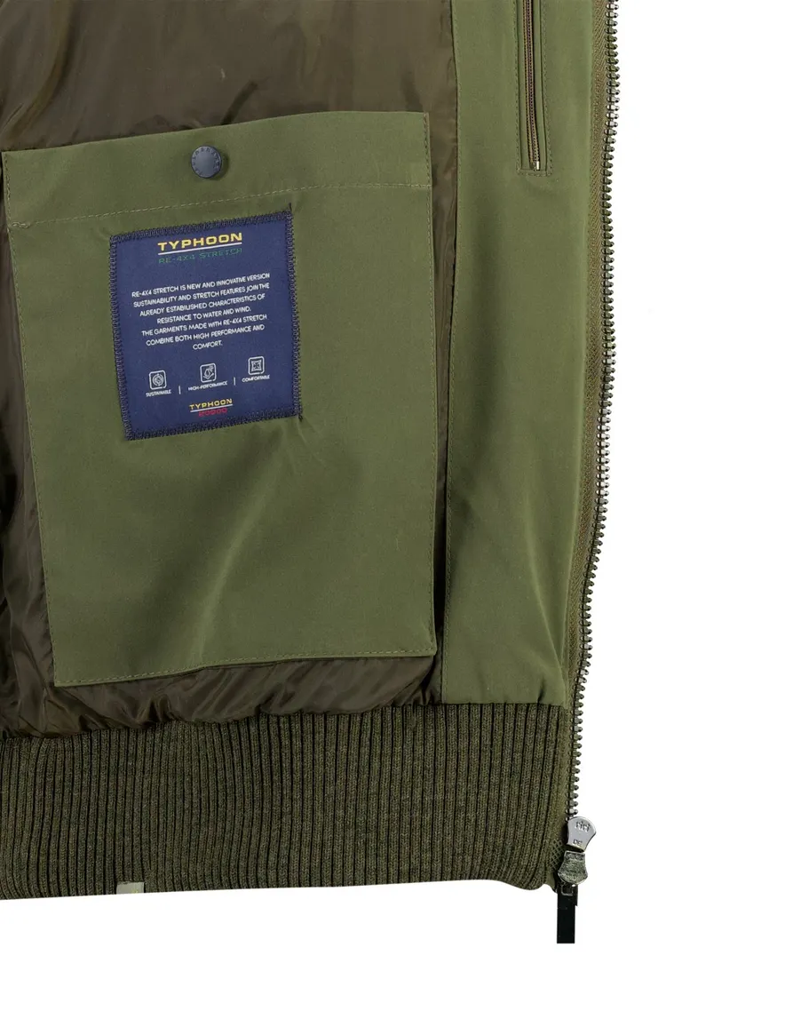 Paul & Shark vest donkergroen gebreid met polyester voorkant