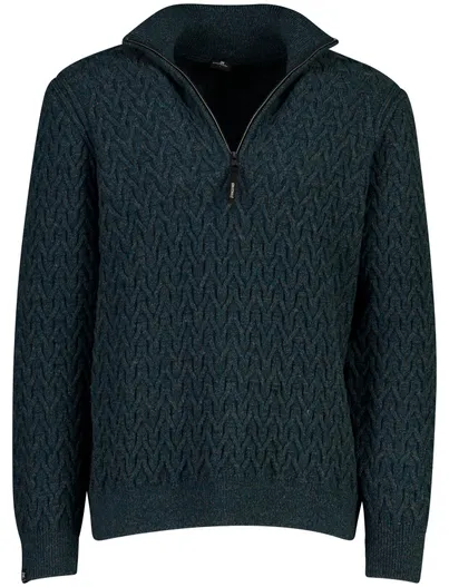 Vanguard Vanguard trui half zip groen gemeleerd gebreid